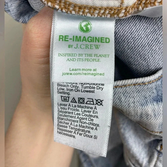 J-CREW Women’s 24 High Rise Light Wash Denim Shorts Jorts Rigid - Picture 11 of 12